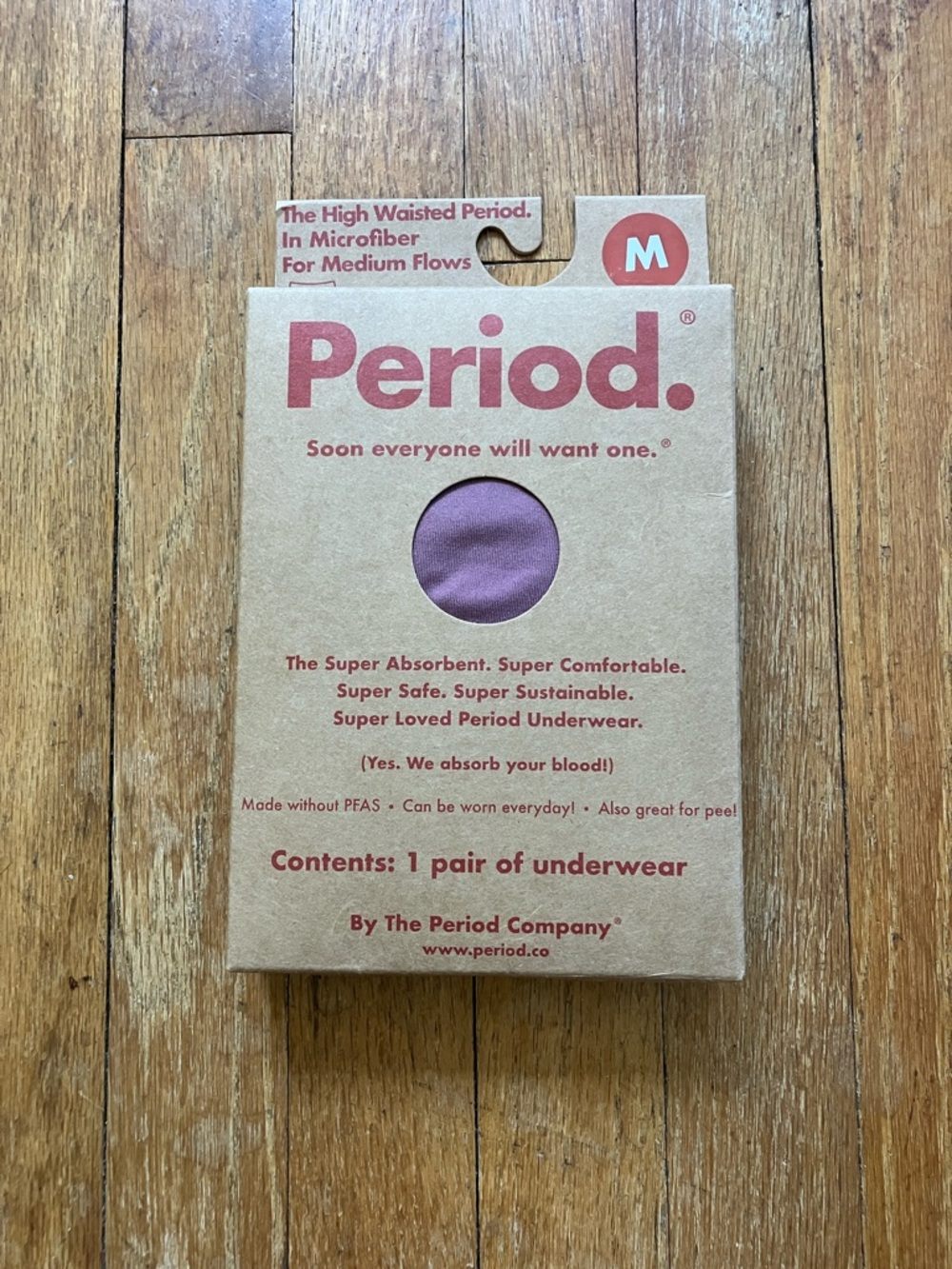 BNIB Period Co High Waisted Microfiber for Medium Flows